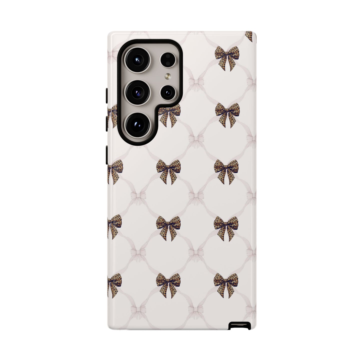 Chic Bow Pattern Phone Case | Elegant Clear Protective Case | Stylish iPhone & Samsung Cover - JGUS