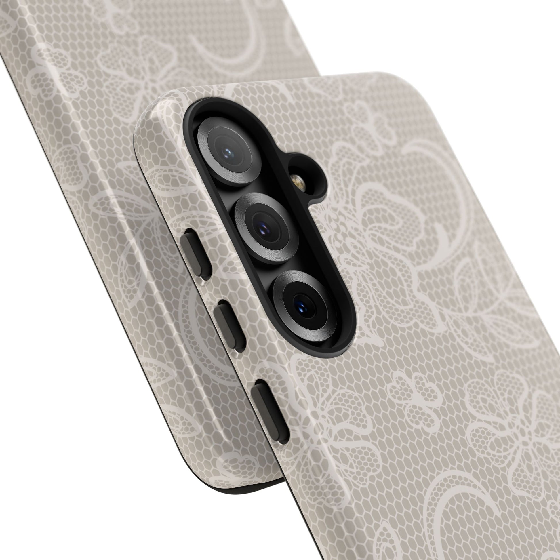 Lace Phone Case for iPhone Samsung Pixel – Cream Floral Elegant Aesthetic - JGUS
