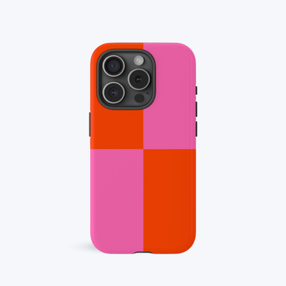 Plaid Sunset Orange & Pink Phone Case