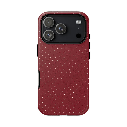 Burgundy  & White Dots Case - JGUS