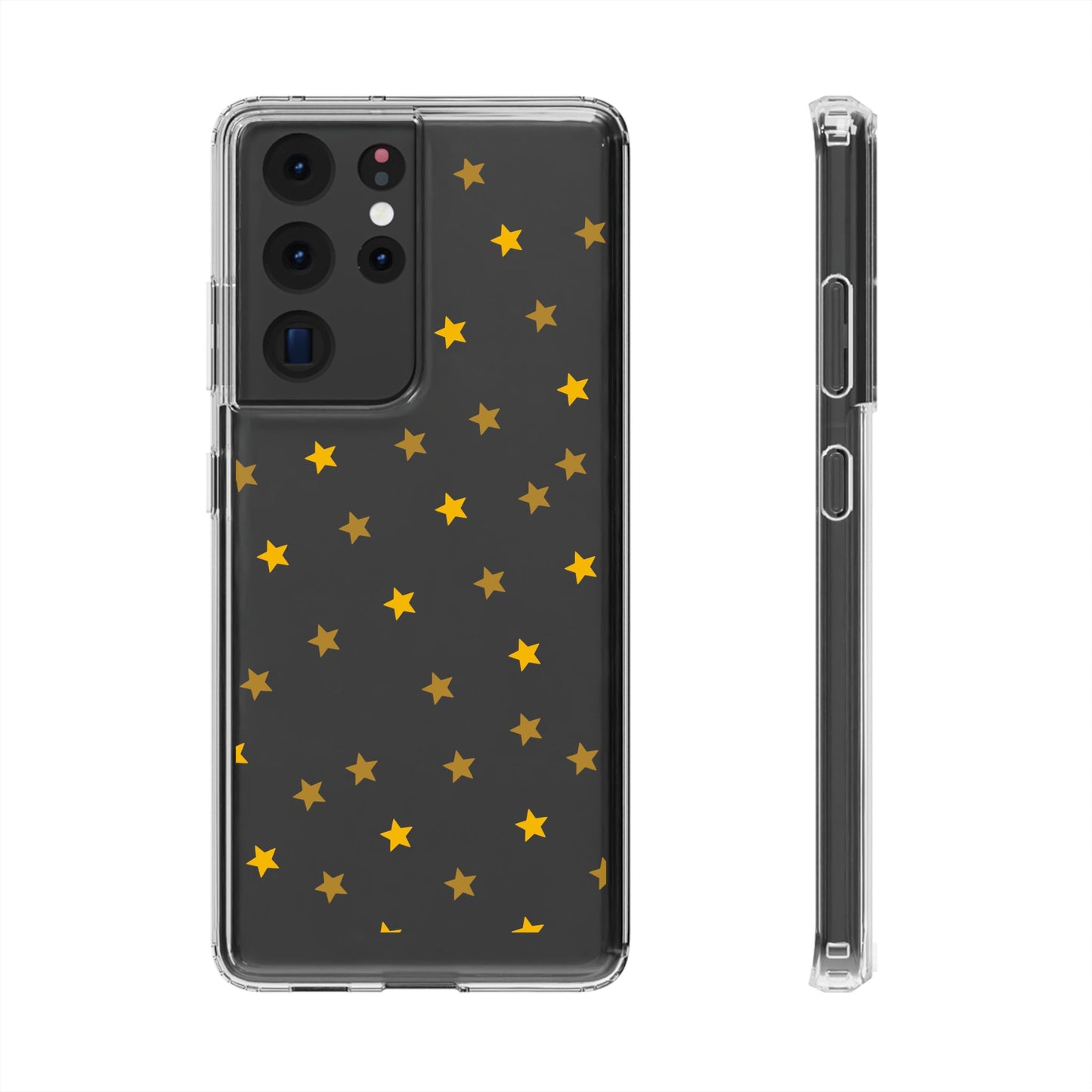 Yellow Stars Clear Phone Case – Stylish, Durable Protection