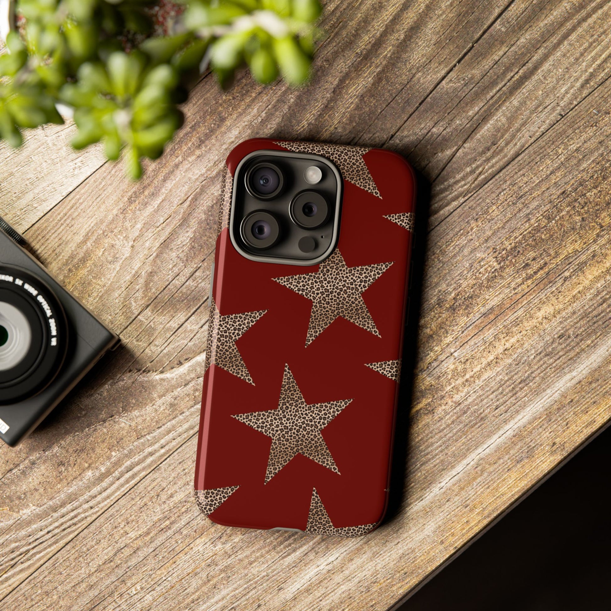 Leopard Star Luxe - Burgundy Edition | Aesthetic Coquette Phone Case for iPhone & Galaxy - JGUS