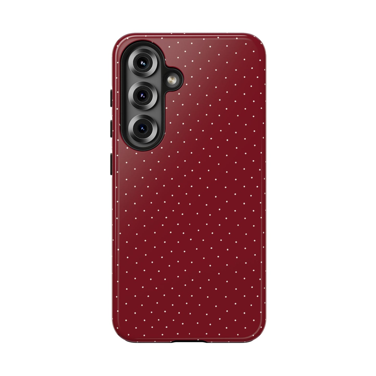 Burgundy  & White Dots Case