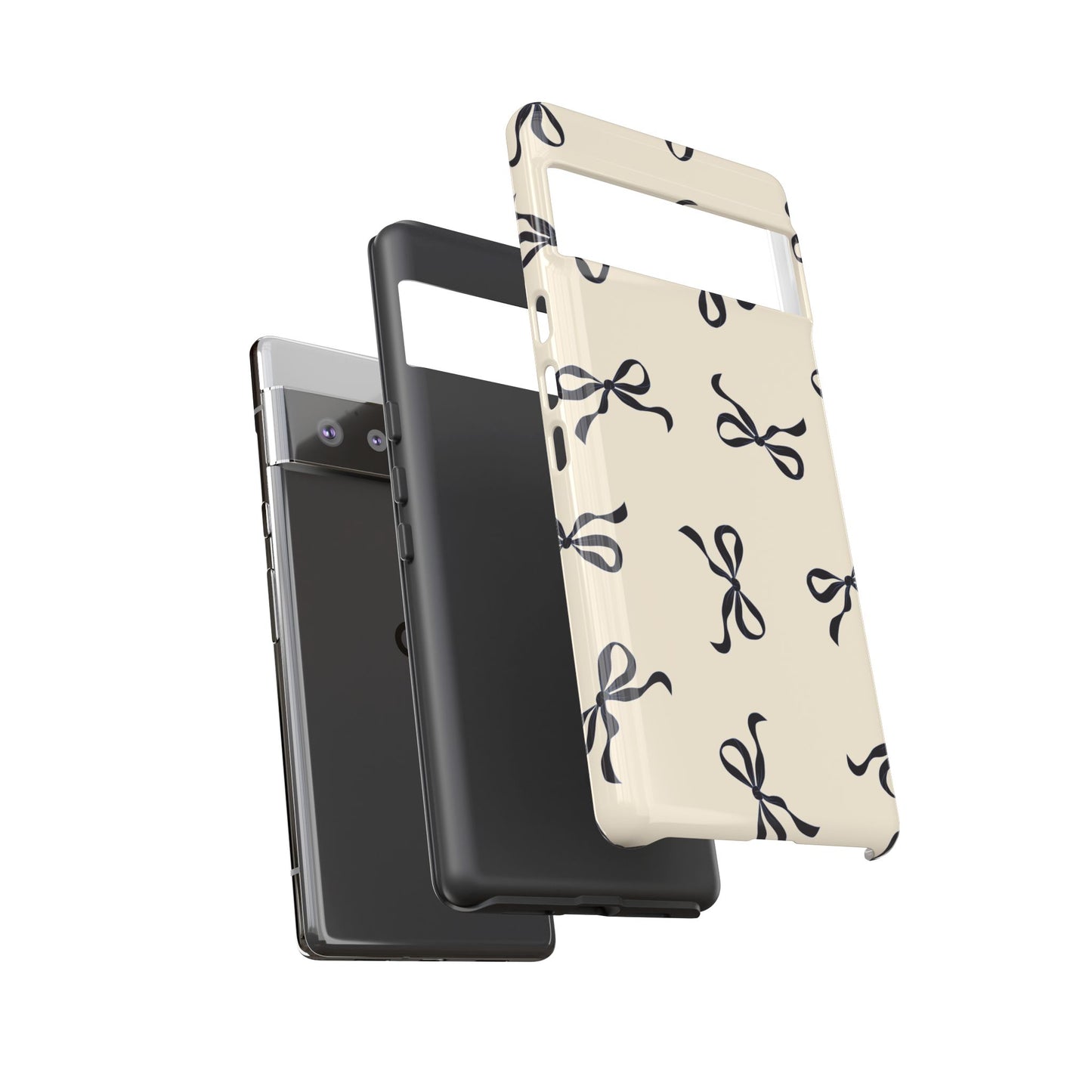Beige and Black Bow Phone Case - JGUS