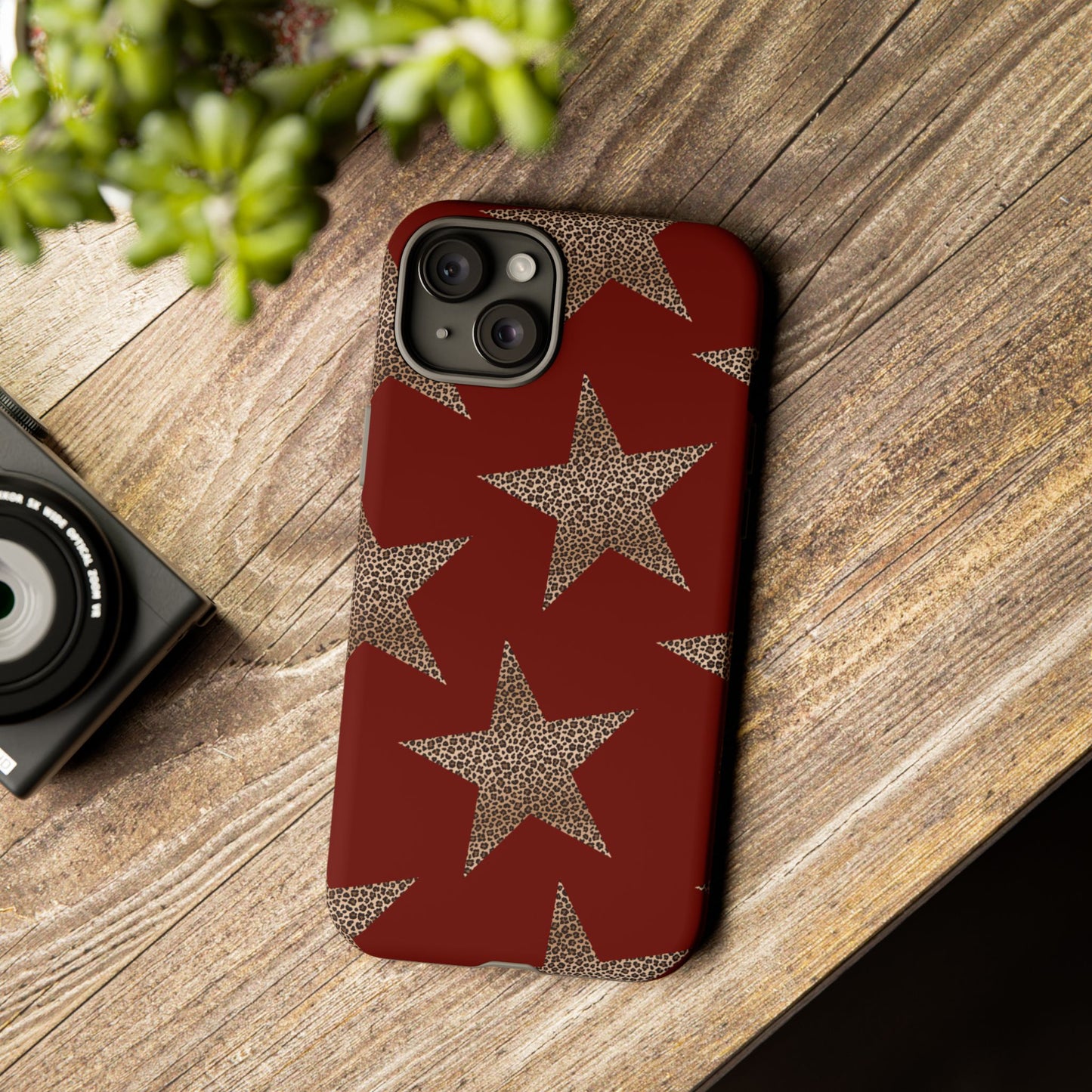 Leopard Star Luxe - Burgundy Edition | Aesthetic Coquette Phone Case for iPhone & Galaxy - JGUS