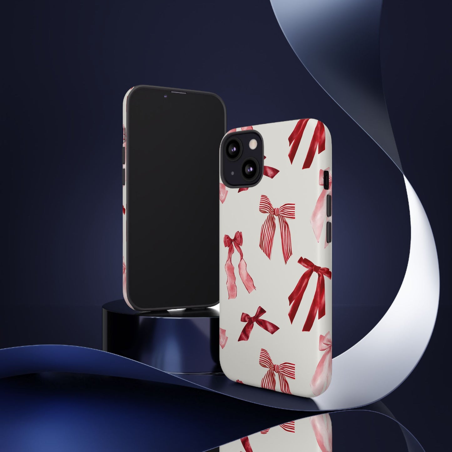 Burgundy Chic Bow Design Phone Case - JGUS