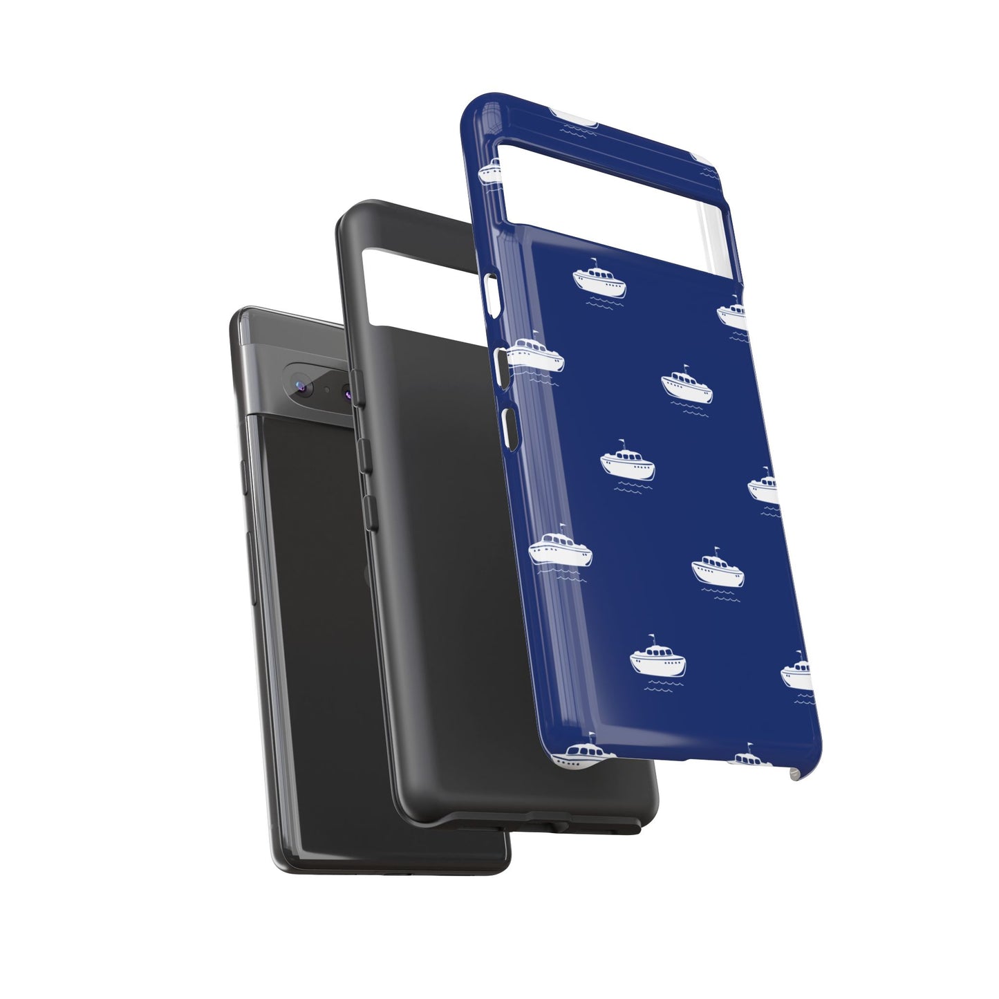 Blue Boat Phone Case – Calm Ocean Pattern for iPhone & Samsung, Durable & Stylish Protection - JGUS