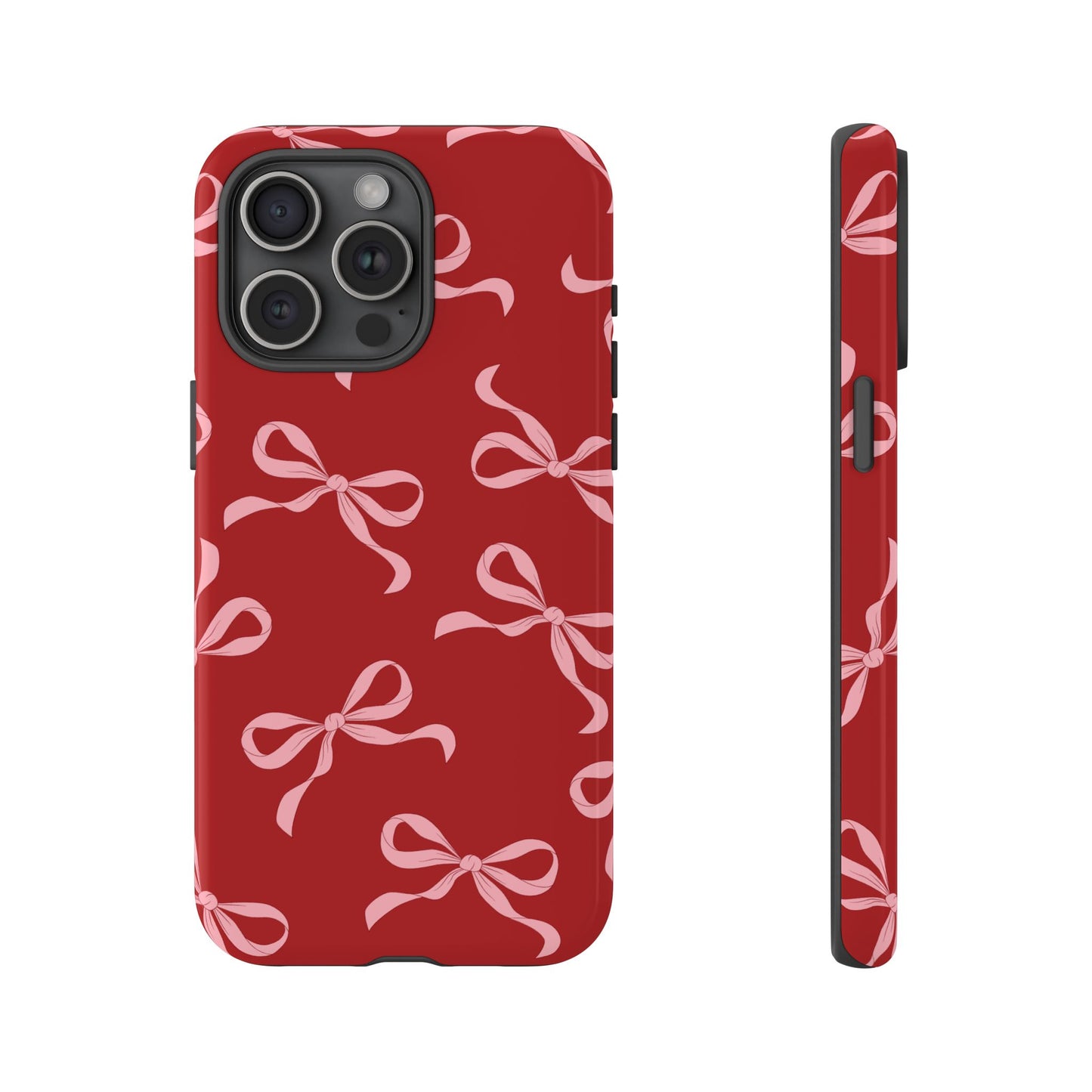 Pink Bows on Red Phone Case - JGUS