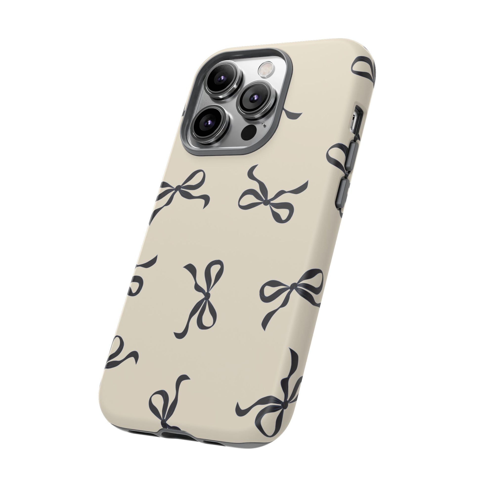 Beige and Black Bow Phone Case - JGUS