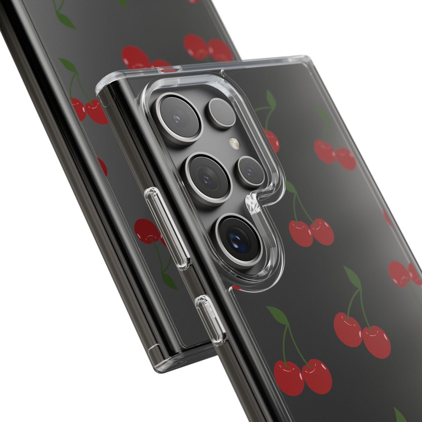 Random Cherry Pattern Clear Phone Case
