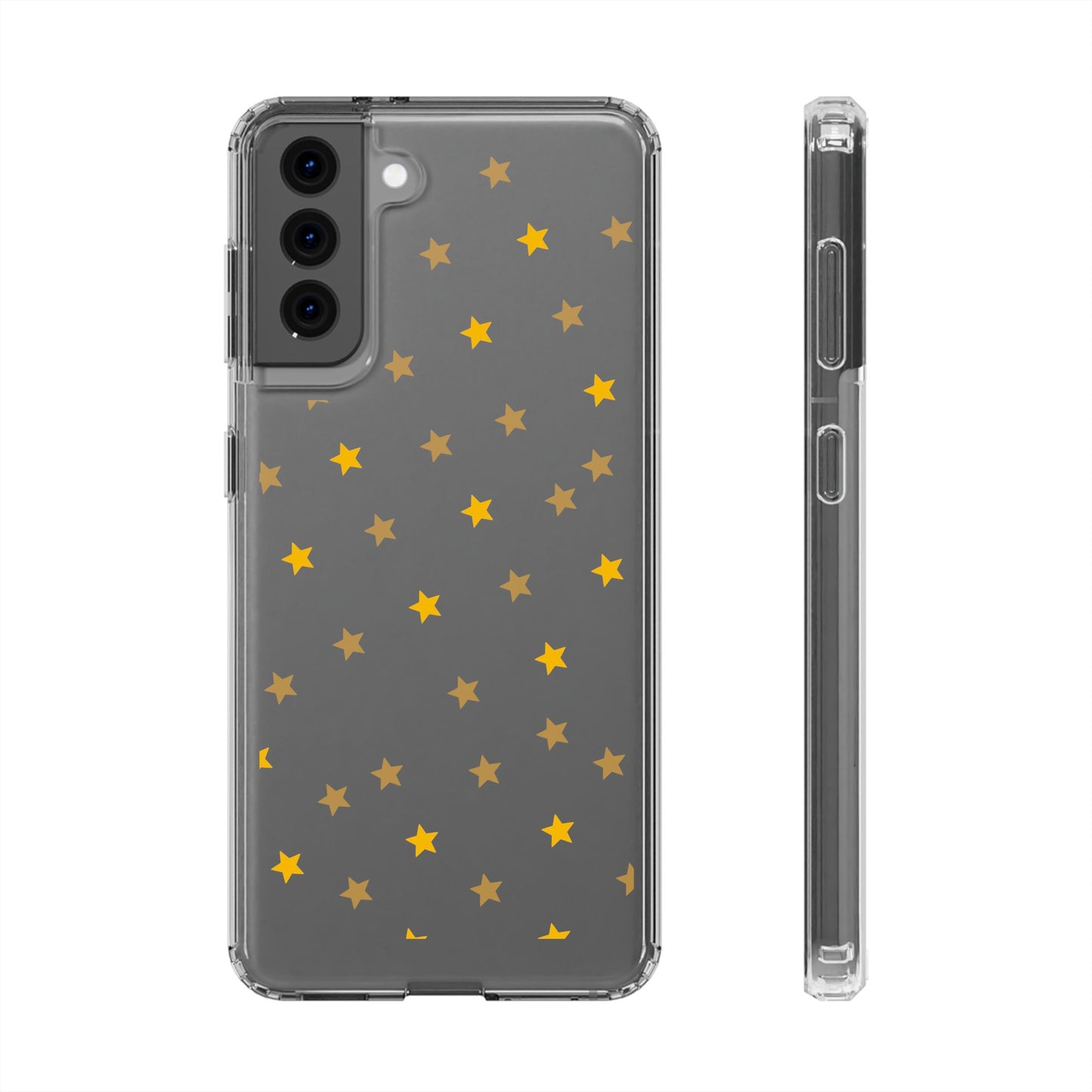 Yellow Stars Clear Phone Case – Stylish, Durable Protection