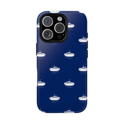 Blue Boat Phone Case – Calm Ocean Pattern for iPhone & Samsung, Durable & Stylish Protection - JGUS