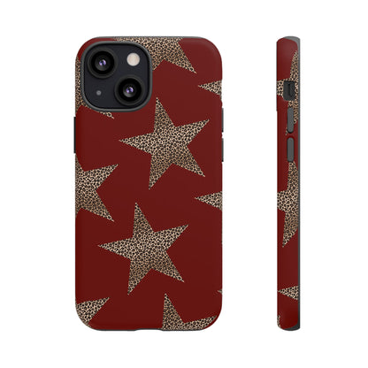 Leopard Star Luxe - Burgundy Edition | Aesthetic Coquette Phone Case for iPhone & Galaxy - JGUS