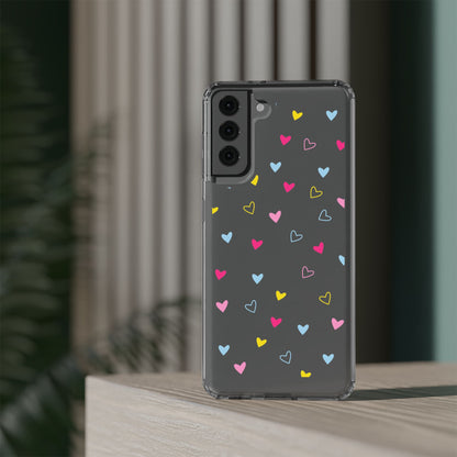 Transparent Heart Design Pattern Clear Phone Case