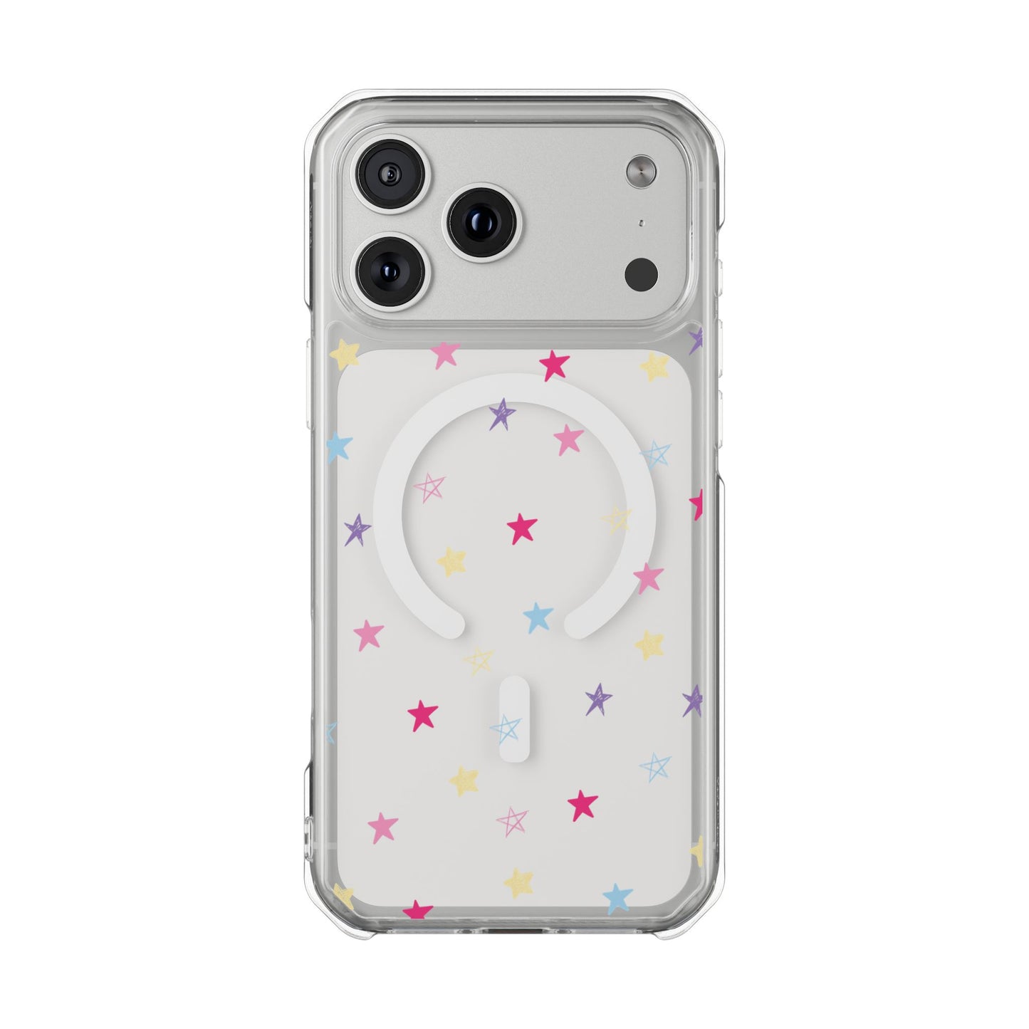 Star Pattern Clear Mag Safe Case, Magnetic Clear Impact Case