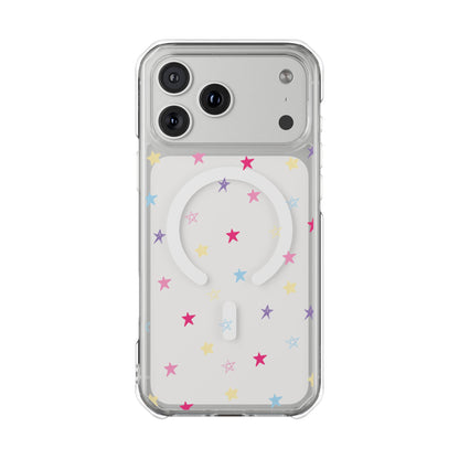 Star Pattern Clear Mag Safe Case, Magnetic Clear Impact Case