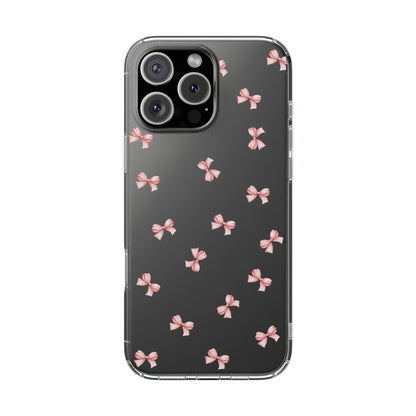 Pink Bow Dreams Clear Phone Case