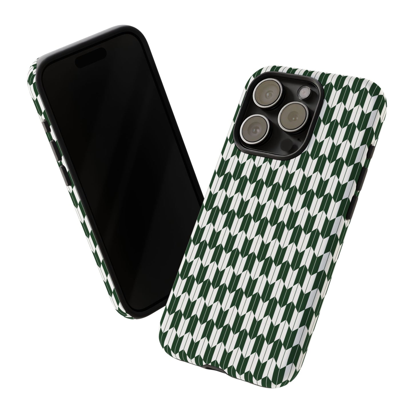 Green Harmony Geometric Phone Case – Durable, Slim, and MagSafe Compatible - JGUS