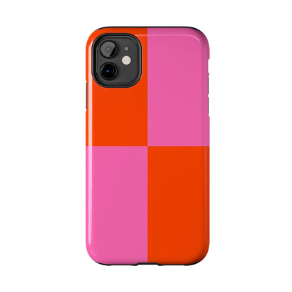 Plaid Sunset Orange & Pink Phone Case - JGUS