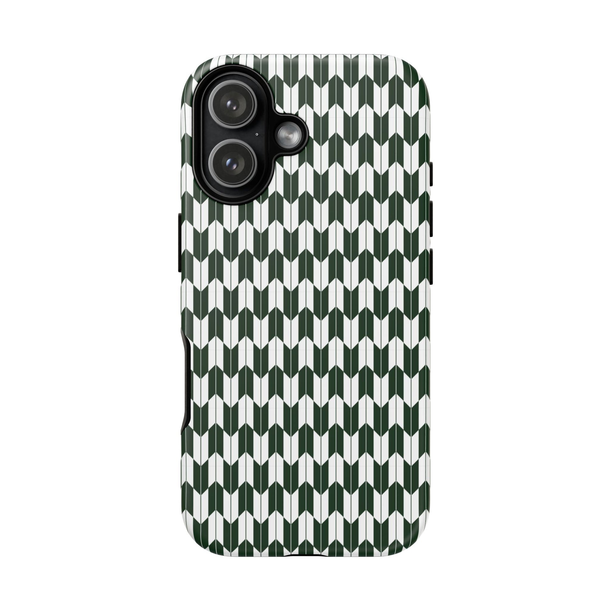 Green Harmony Geometric Phone Case – Durable, Slim, and MagSafe Compatible - JGUS