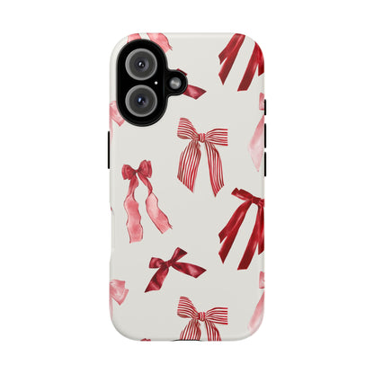 Burgundy Chic Bow Design Phone Case - JGUS