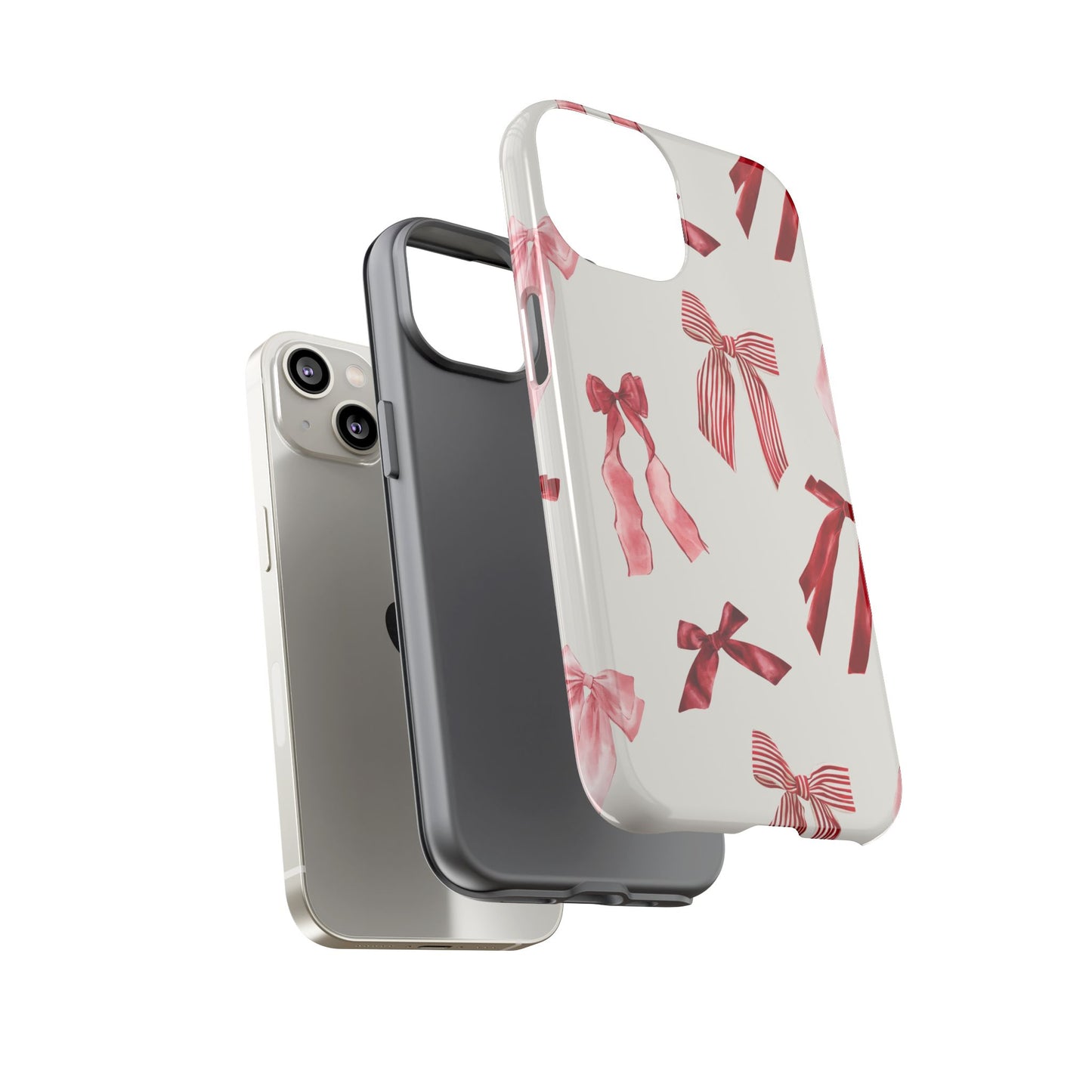 Burgundy Chic Bow Design Phone Case - JGUS