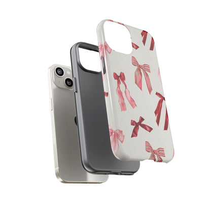 Burgundy Chic Bow Design Phone Case - JGUS