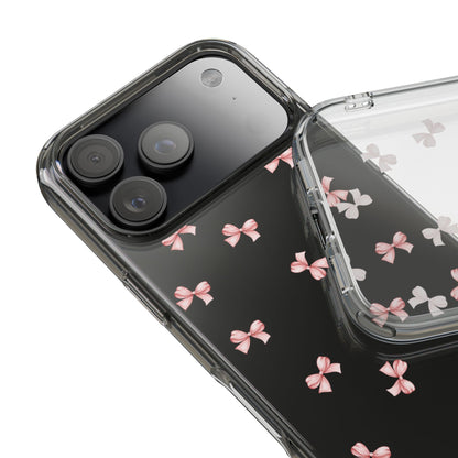 Pink Bow Dreams Clear Phone Case
