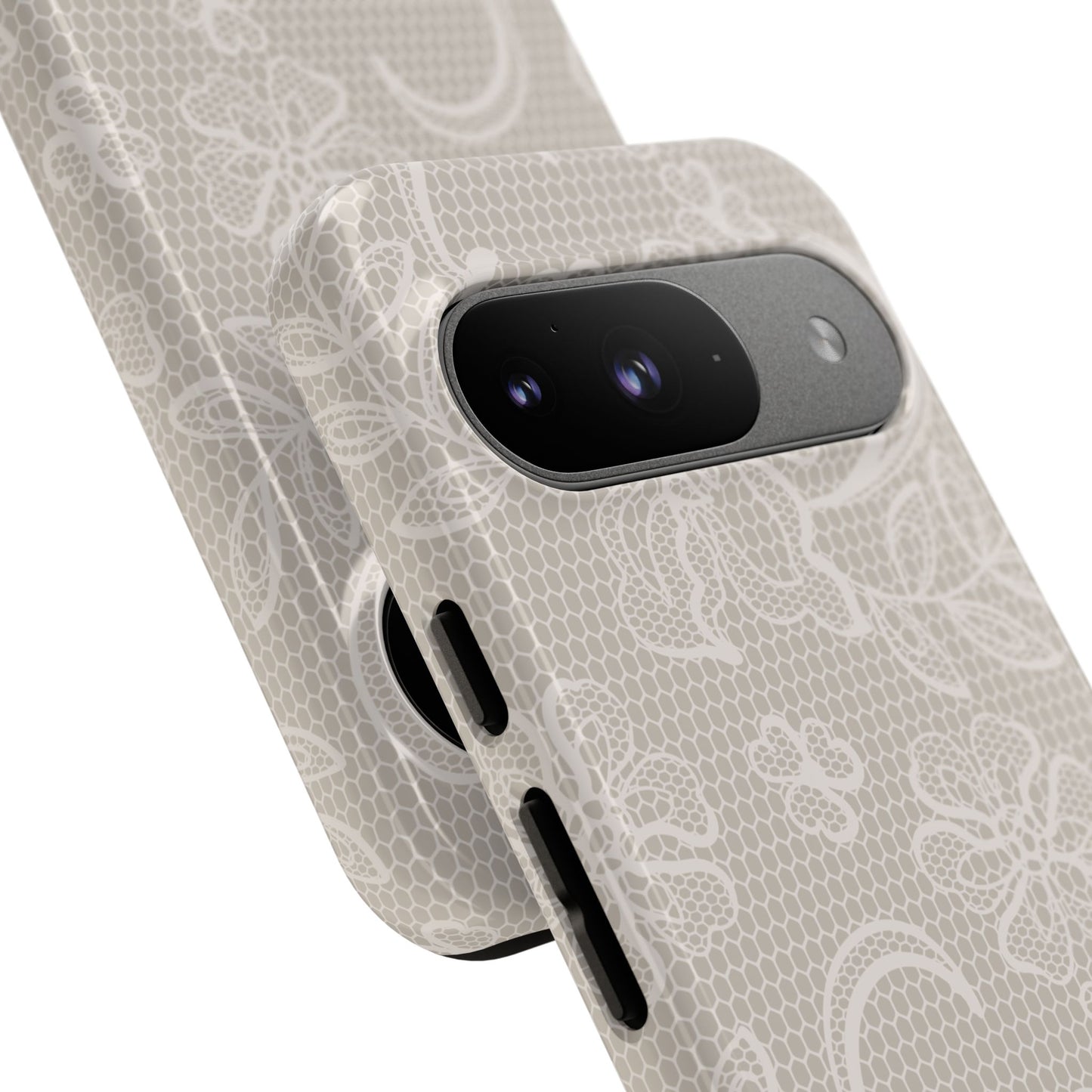 Lace Phone Case for iPhone Samsung Pixel – Cream Floral Elegant Aesthetic - JGUS
