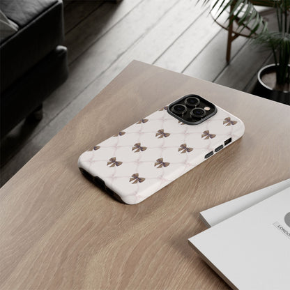Chic Bow Pattern Phone Case | Elegant Clear Protective Case | Stylish iPhone & Samsung Cover - JGUS