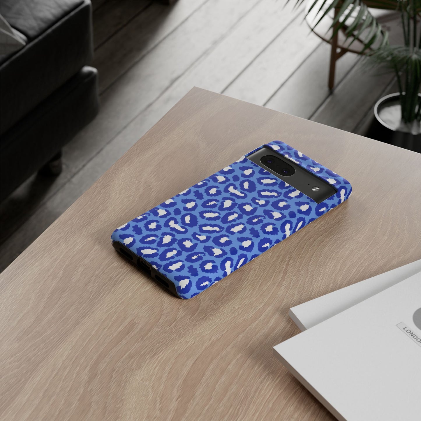 Leopard Vibes - Blue Edition Phone Case for iPhone & Samsung - Stylish & Durable Animal Print Case - JGUS