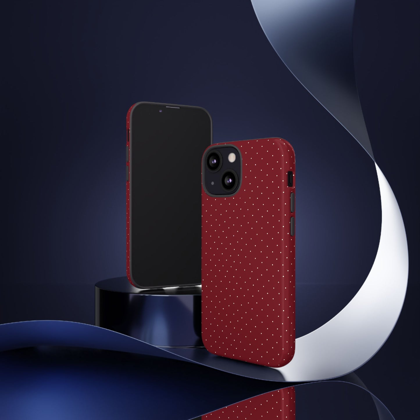 Burgundy  & White Dots Case - JGUS