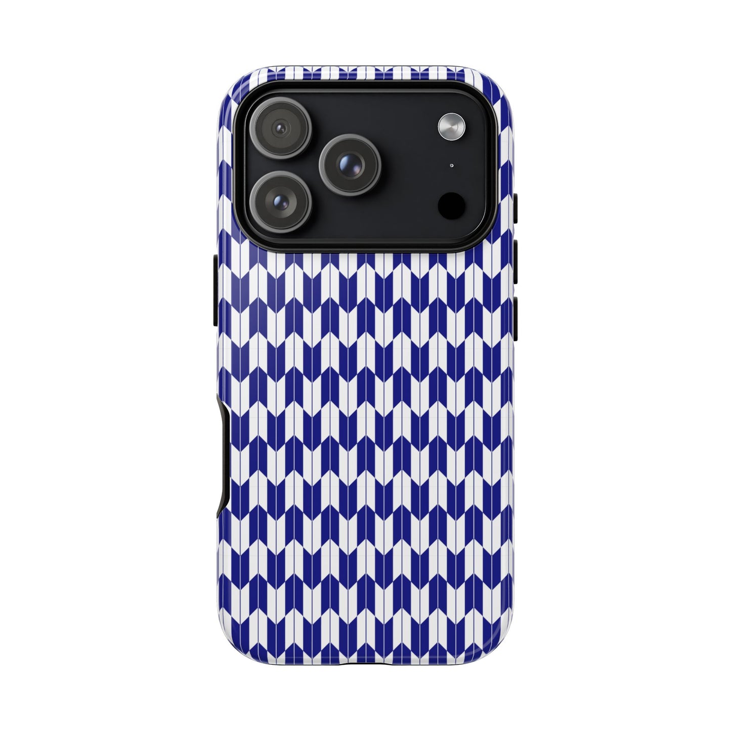 Navy Blue Geometric Phone Case for iPhone Samsung Pixel – Minimal Pattern Modern Aesthetic - JGUS