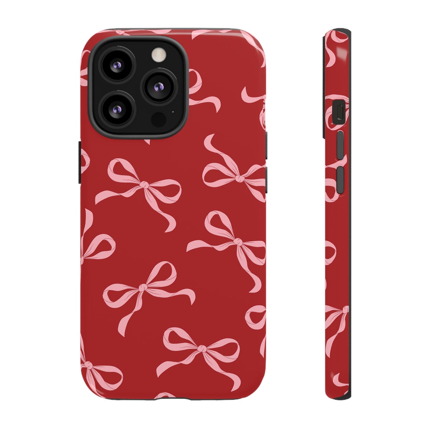 Pink Bows on Red Phone Case - JGUS
