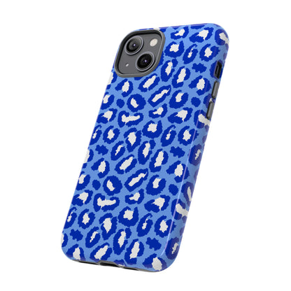 Leopard Vibes - Blue Edition Phone Case for iPhone & Samsung - Stylish & Durable Animal Print Case - JGUS