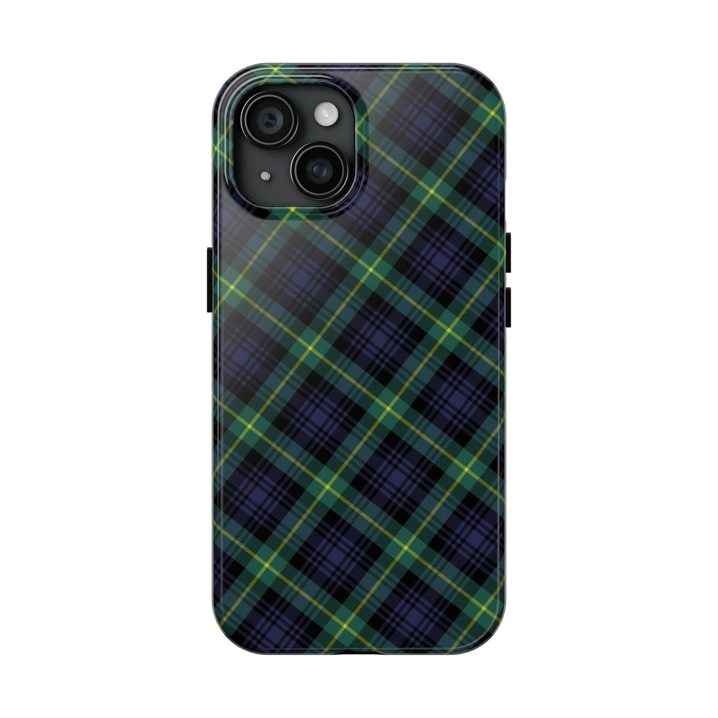 Jade Plaid Luxe Phone Case – Dual-Layer Protection for iPhone & Samsung