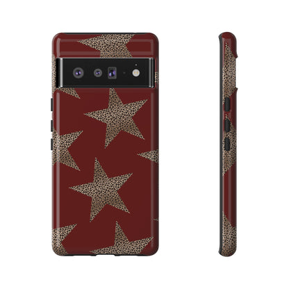 Leopard Star Luxe - Burgundy Edition | Aesthetic Coquette Phone Case for iPhone & Galaxy - JGUS