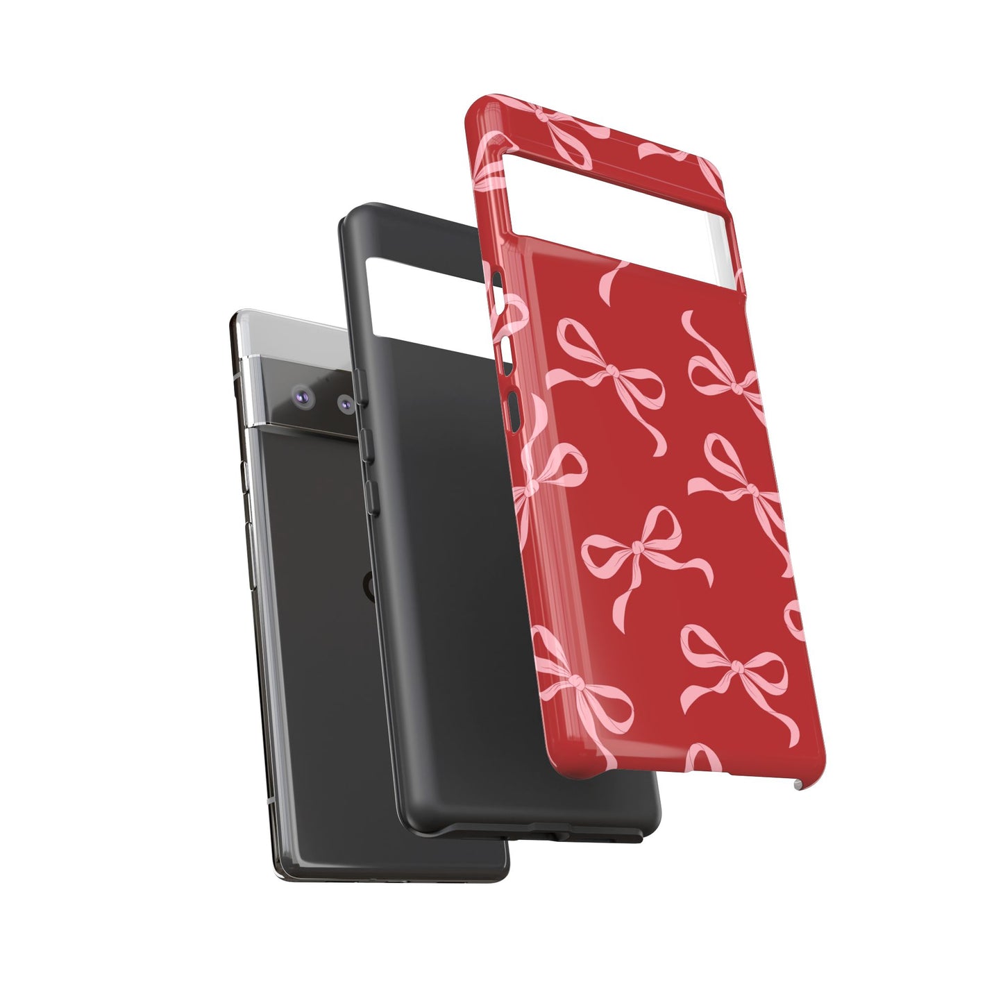 Pink Bows on Red Phone Case - JGUS
