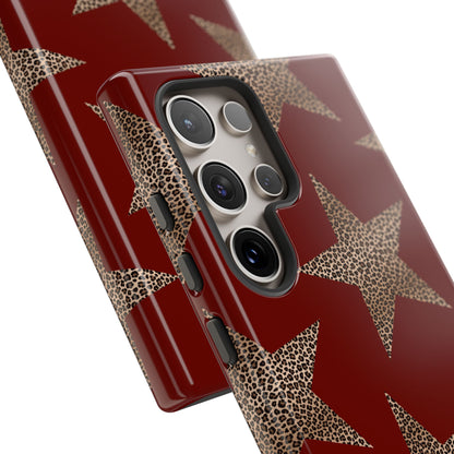 Leopard Star Luxe - Burgundy Edition | Aesthetic Coquette Phone Case for iPhone & Galaxy - JGUS