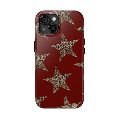 Leopard Star Luxe - Burgundy Edition | Aesthetic Coquette Phone Case for iPhone & Galaxy