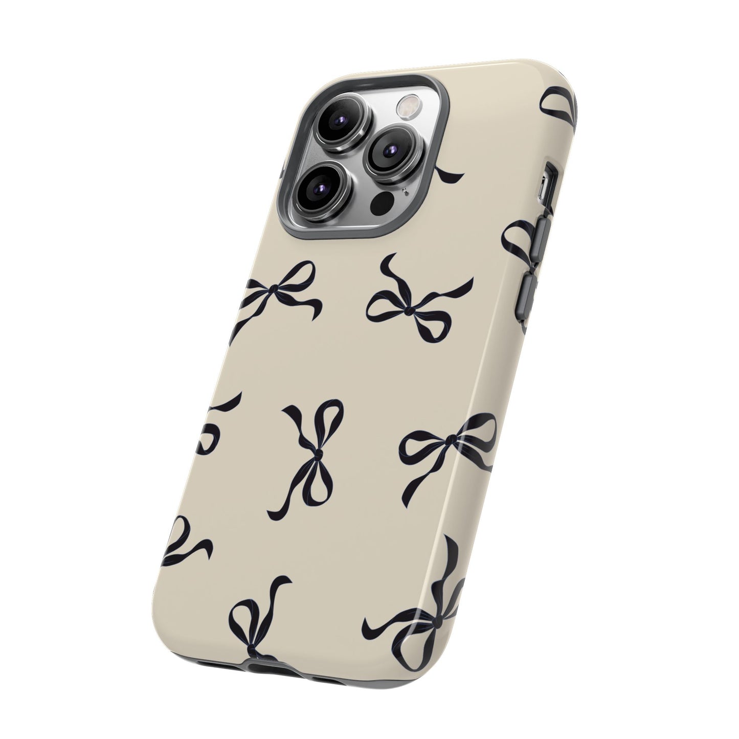 Beige and Black Bow Phone Case - JGUS