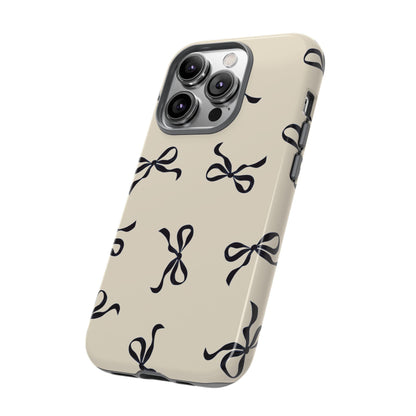 Beige and Black Bow Phone Case - JGUS