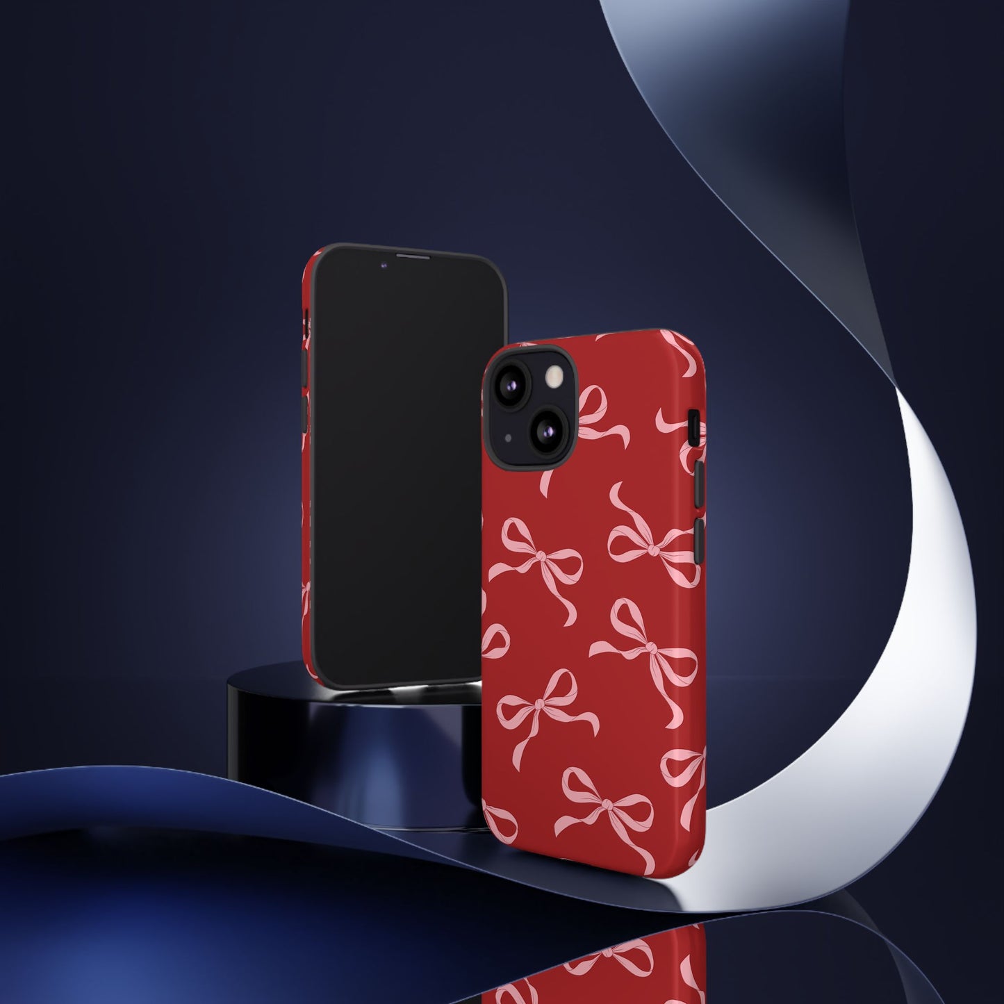 Pink Bows on Red Phone Case - JGUS