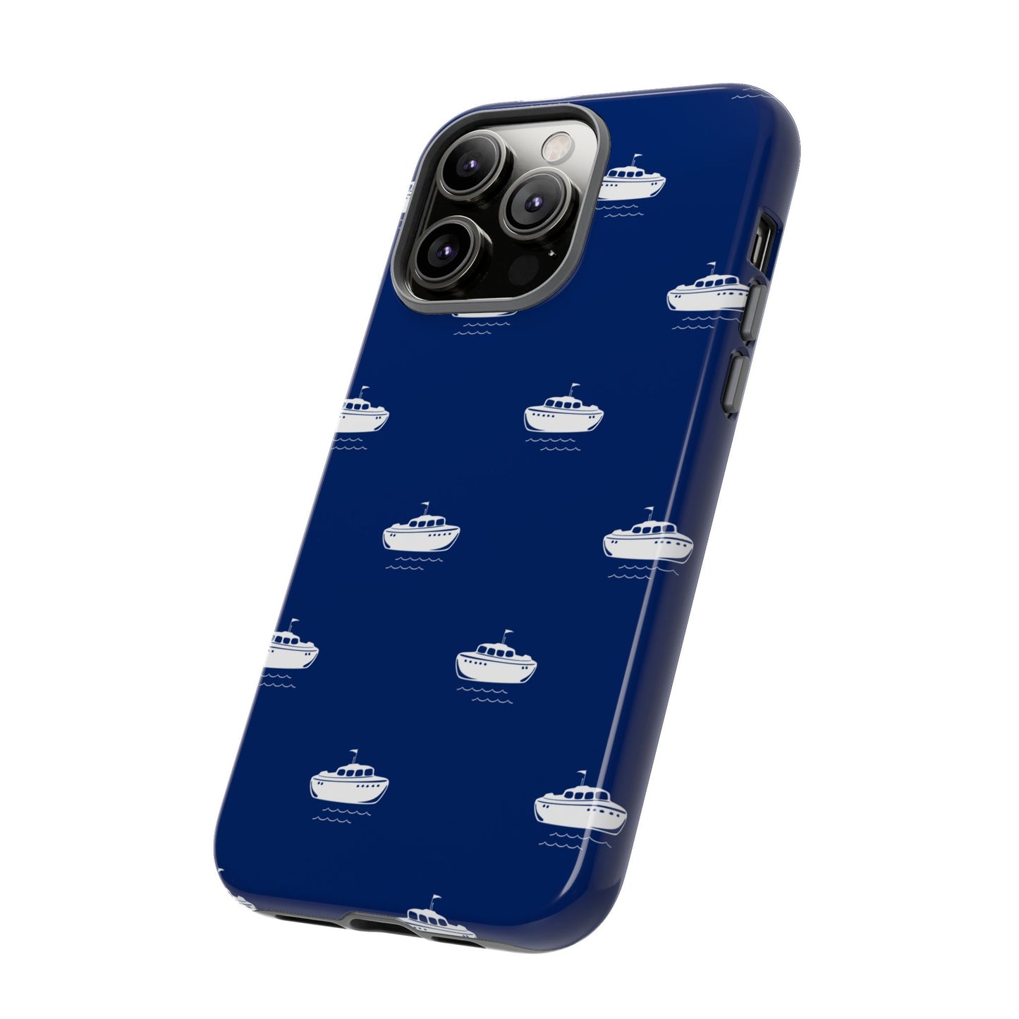 Blue Boat Phone Case – Calm Ocean Pattern for iPhone & Samsung, Durable & Stylish Protection - JGUS