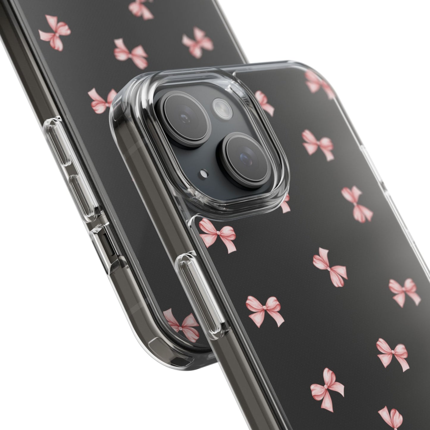 Pink Bow Dreams Clear Phone Case