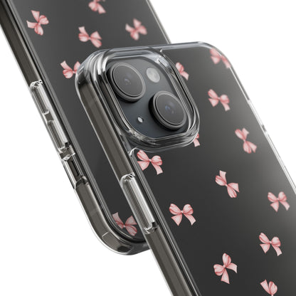 Pink Bow Dreams Clear Phone Case