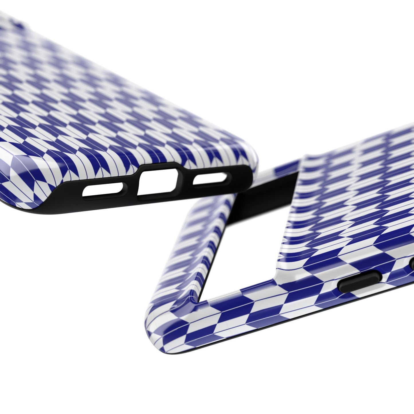 Navy Blue Geometric Phone Case for iPhone Samsung Pixel – Minimal Pattern Modern Aesthetic - JGUS