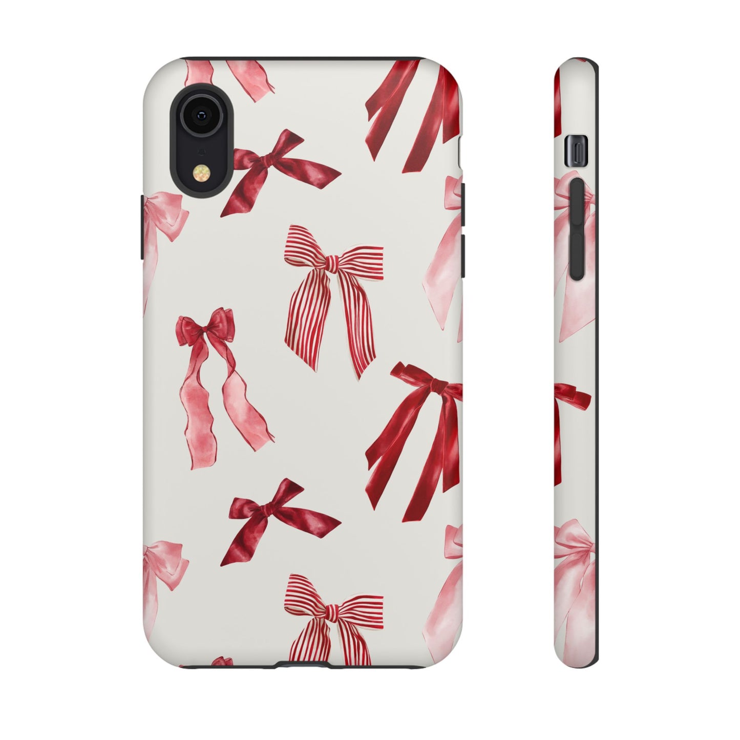 Burgundy Chic Bow Design Phone Case - JGUS