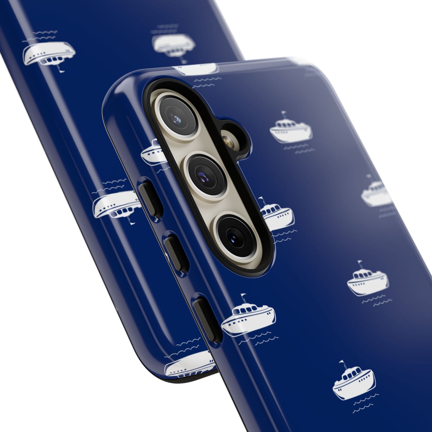 Blue Boat Phone Case – Calm Ocean Pattern for iPhone & Samsung, Durable & Stylish Protection - JGUS
