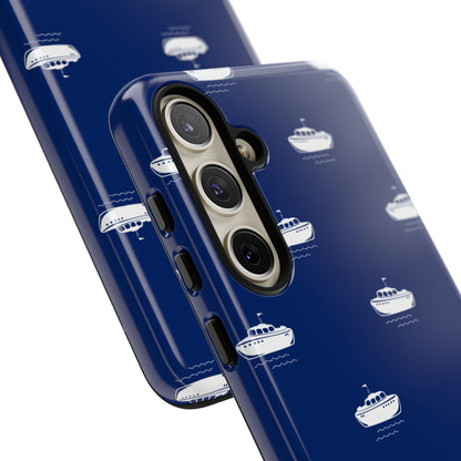 Blue Boat Phone Case – Calm Ocean Pattern for iPhone & Samsung, Durable & Stylish Protection - JGUS